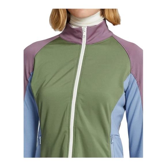 RLX Ralph Lauren - Color-Blocked Jersey Full-Zip Jacket - Green / Blue / Mauve - Picture 11 of 13